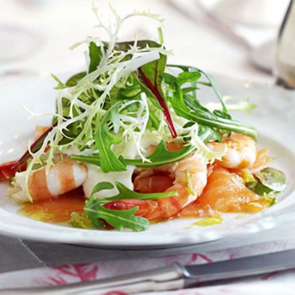 Smoked Salmon with Shrimp and Horseradish Cream